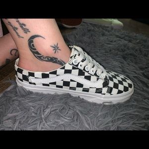 VANS CHECKERED SLIP ON MULES